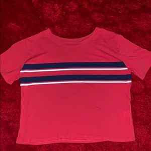 Red Stripped Crop Top